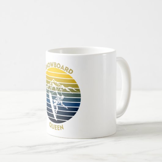 Snowboarden Queen Koffiemok (Voorkant rechts)