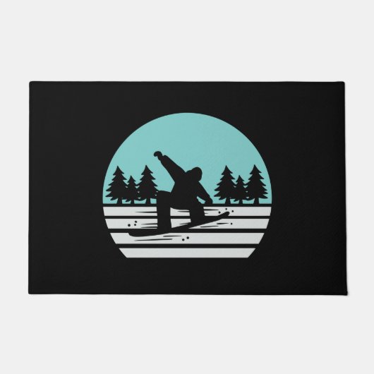 Snowboarden Retro  Deurmat (Voorkant)