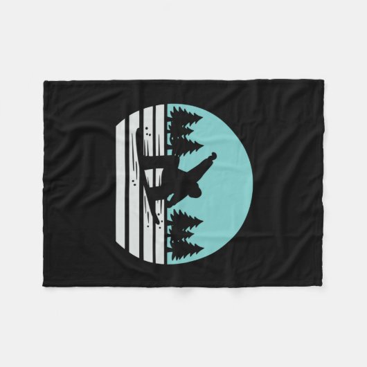 Snowboarden Retro  Fleece Deken (Voorkant (Horizontaal))