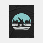 Snowboarden Retro  Fleece Deken (Voorkant)