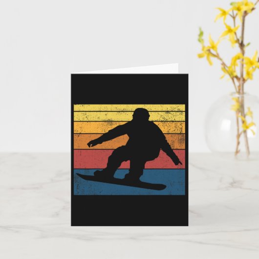 Snowboarden Retro  Gift Kaart (Gele Bloem)