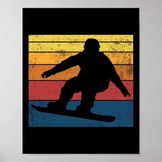 Snowboarden Retro Gift Poster (Voorkant)