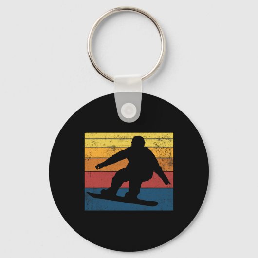 Snowboarden Retro Gift Sleutelhanger (Voorkant)