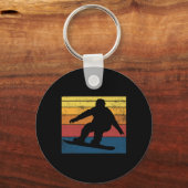 Snowboarden Retro Gift Sleutelhanger (Voorkant)