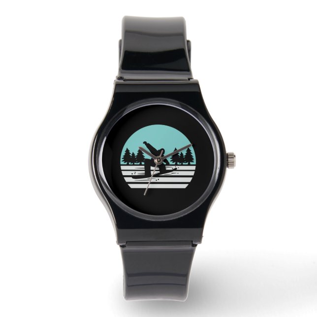 Snowboarden Retro  Horloge (Voorkant)