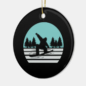 Snowboarden Retro  Keramisch Ornament (Links)