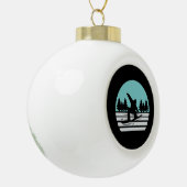 Snowboarden Retro  Keramische Bal Ornament (Links)