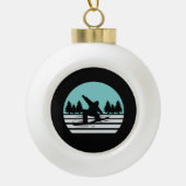 Snowboarden Retro  Keramische Bal Ornament (Voorkant)