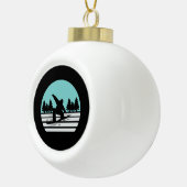 Snowboarden Retro  Keramische Bal Ornament (Rechts)