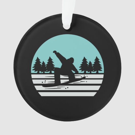 Snowboarden Retro  Ornament (voorkant)