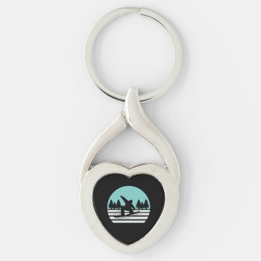 Snowboarden Retro Sleutelhanger (Voorkant)