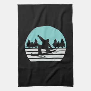 Snowboarden Retro Theedoek