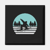 Snowboarden Retro Vintage Magneet (Voorkant)