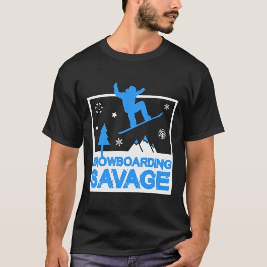 Snowboarden Savage Kinder Cool Jeugd Freestyle Sne T-shirt (Voorkant)