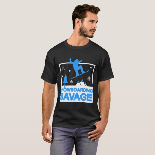Snowboarden Savage Kinder Cool Jeugd Freestyle Sne T-shirt (Voorkant volledig)
