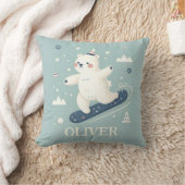 Snowboarden Schattige Polar Beer Kussen (Deken)