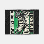 Snowboarden Shirt Mannen Opa Snowboarder Snowboa Fleece Deken (Voorkant (Horizontaal))