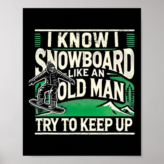 Snowboarden Shirt Mannen Opa Snowboarder Snowboa Poster (Voorkant)