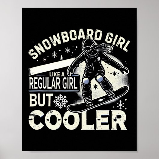 Snowboarden Shirt Meisjes Snowboarder Snowboard Lo Poster (Voorkant)
