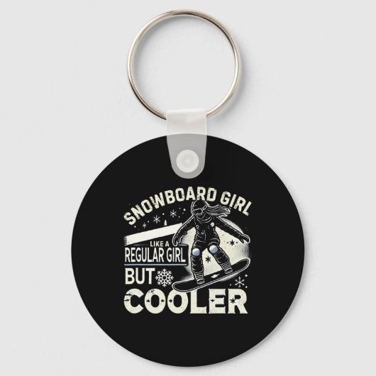 Snowboarden Shirt Meisjes Snowboarder Snowboard Lo Sleutelhanger (Voorkant)