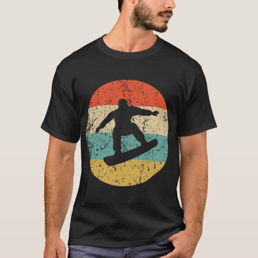 Snowboarden Shirt -  retro snowboarder (Voorkant)