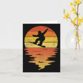 Snowboarden Shirt Retro Sunset 70s  Snowbo Kaart (Gele Bloem)