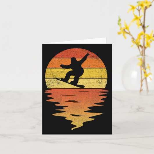 Snowboarden Shirt Retro Sunset 70s  Snowbo Kaart (Gele Bloem)