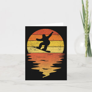 Snowboarden Shirt Retro Sunset 70s Snowbo Kaart
