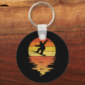 Snowboarden Shirt Retro Sunset 70s  Snowbo Sleutelhanger (Voorkant)