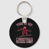 Snowboarden Shirt voor Heren Kerst Pyjama Xmas Sleutelhanger (Voorkant)