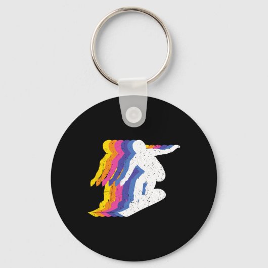 Snowboarden Shirten Retro  Snowboarder - Sn Sleutelhanger (Voorkant)