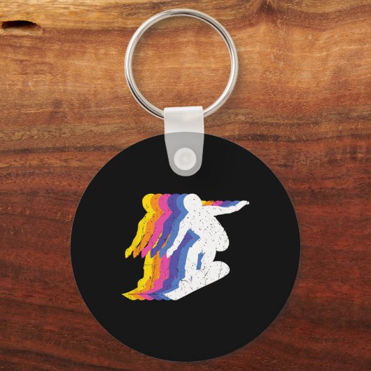 Snowboarden Shirten Retro  Snowboarder - Sn Sleutelhanger (Voorkant)