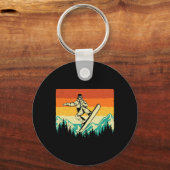 Snowboarden Shirten Retro  Snowboarder - Wi Sleutelhanger (Voorkant)