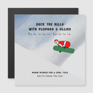 Snowboarden Ski Lodge Kerst Kaart Magnetische Uitnodiging
