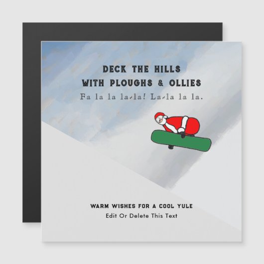 Snowboarden Ski Lodge Kerst Kaart Magnetische Uitnodiging (Voorkant / Achterkant)