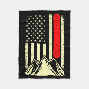 Snowboarden skien snowboard amerikaanse vlag fleece deken