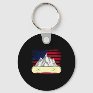 Snowboarden skien snowboard Amerikaanse vlag Sleutelhanger