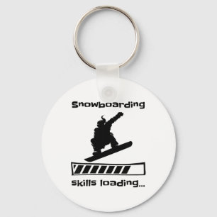 Snowboarden Skills Loading Funny Vrouw Snowboard Sleutelhanger