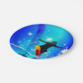 Snowboarden, sneeuwboarder met bord op blauwe acht (Gekanteld)