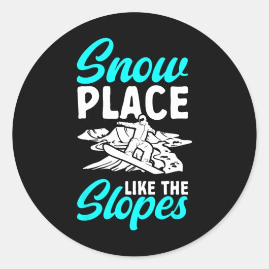 Snowboarden Sneeuwplank Sneeuwplaats als de pistes Ronde Sticker (Voorkant)