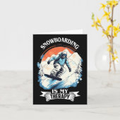 Snowboarden Sneeuwtherapie Snowboard Retro Snow Va Kaart (Gele Bloem)