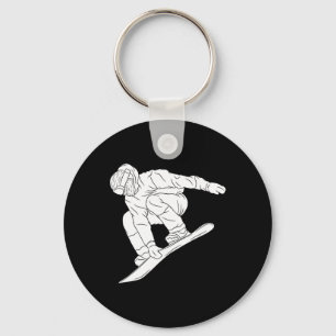 Snowboarden Snow Mountain Winter Sport Grappige Sn Sleutelhanger