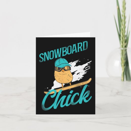 Snowboarden Snowboard  Chicken Chick Kaart (Voorkant)