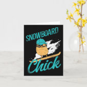 Snowboarden Snowboard  Chicken Chick Kaart (Gele Bloem)