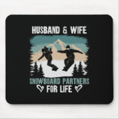 Snowboarden Snowboard  Echtgenote Huwelijk Muismat (Voorkant)