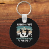 Snowboarden Snowboard  Echtgenote Huwelijk Sleutelhanger (Voorkant)