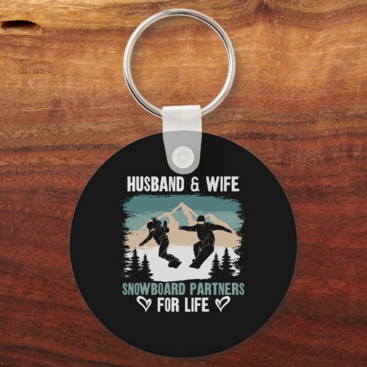 Snowboarden Snowboard Echtgenote Huwelijk Sleutelhanger (Voorkant)