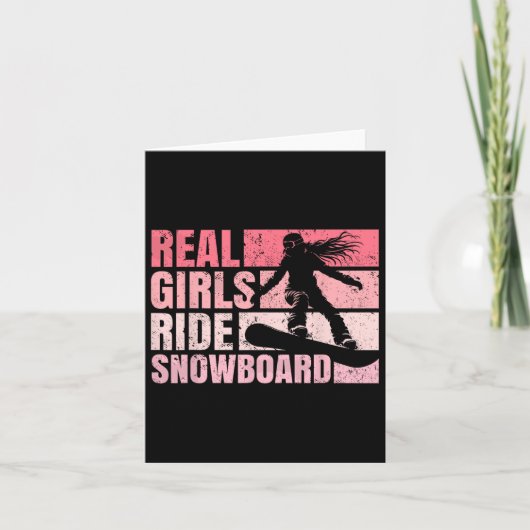 Snowboarden Snowboard  Girl Ride Real Girl Kaart (Voorkant)