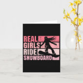 Snowboarden Snowboard  Girl Ride Real Girl Kaart (Gele Bloem)