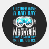 Snowboarden Snowboard  Goggles Mountain Ronde Sticker (Voorkant)